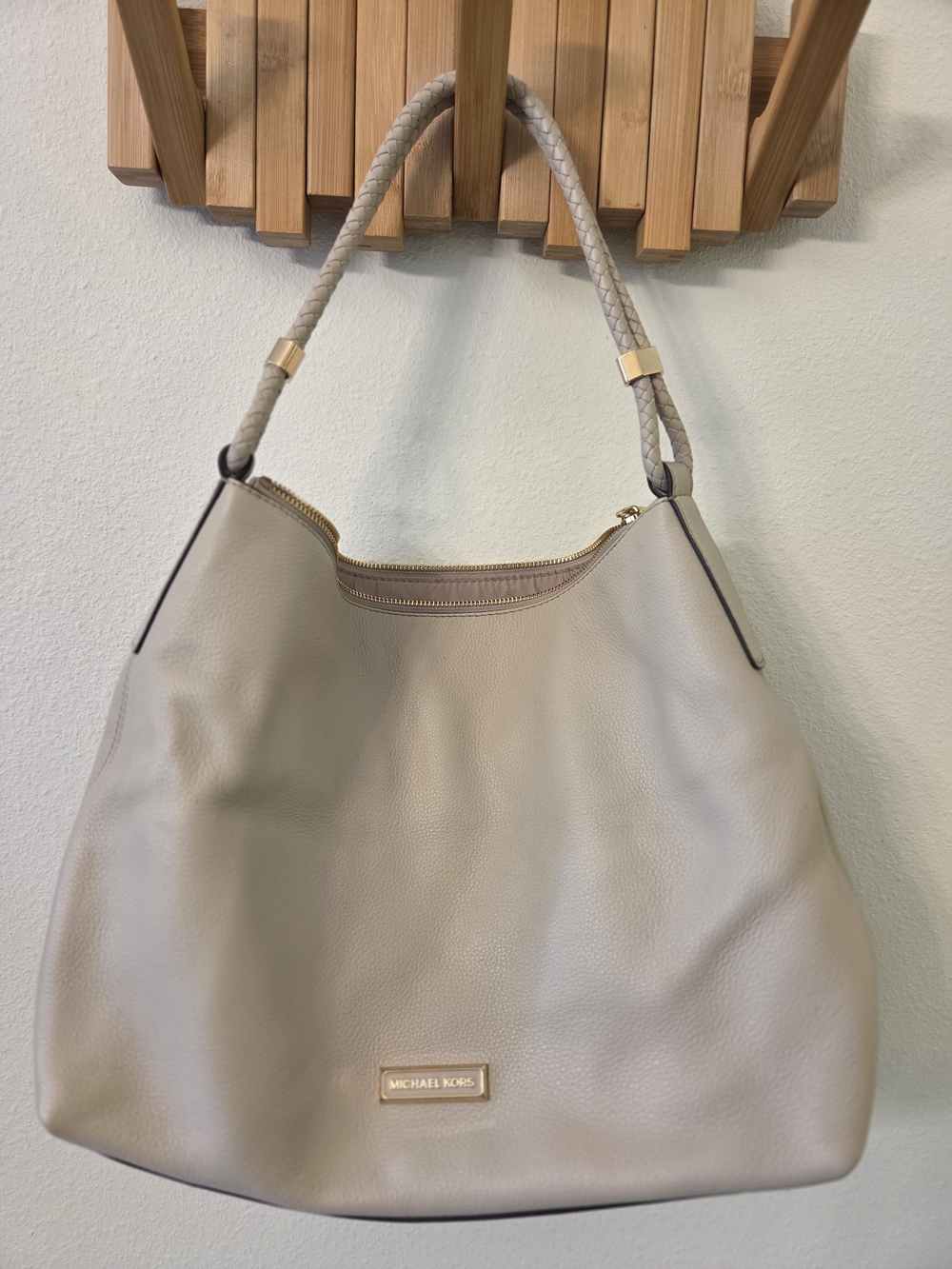 Michael Kors Cream Leather Hobo Bag